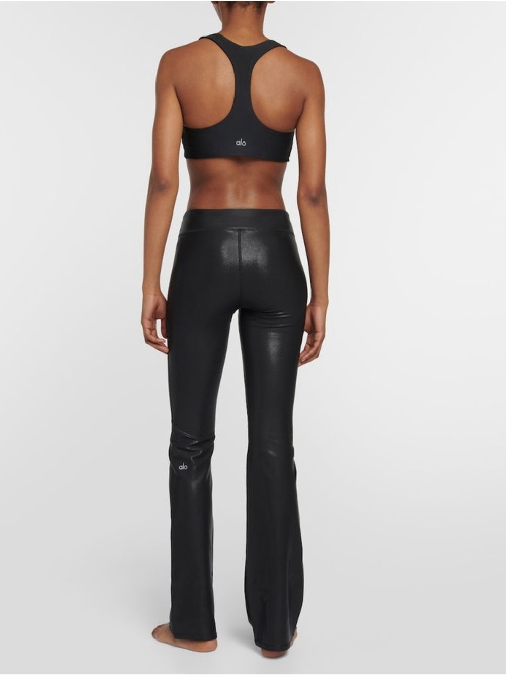 ALO Yoga Super Shine low rise boot cut legging black activewear yoga Pilates S